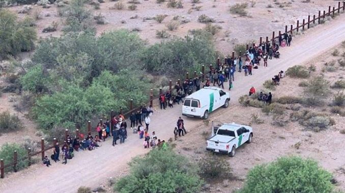 overhead view of border