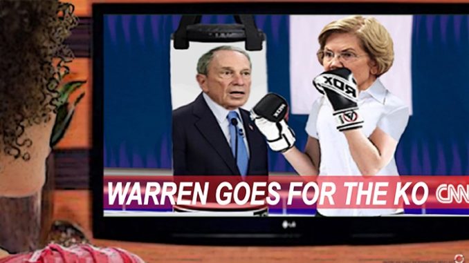 elizabeth warren mike bloomberg comic